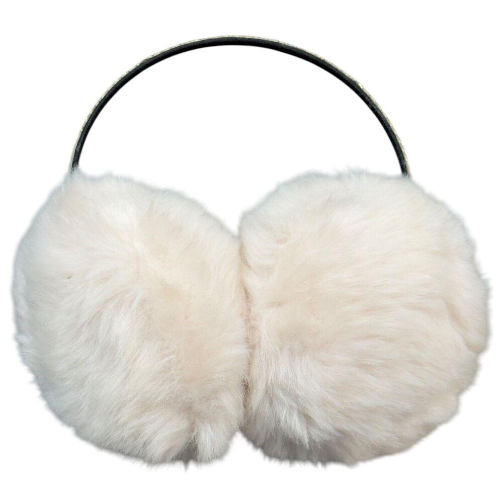Girls Winter Warm Adjustable Faux Fur Soft Plush Earmuffs Ear Warmers - Beige